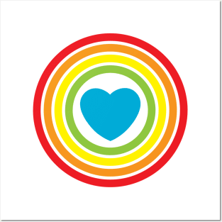 rainbow heart Posters and Art